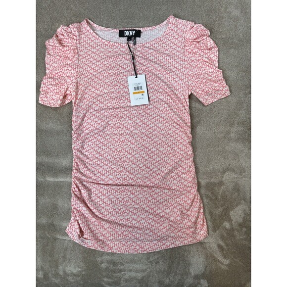 DKNY Printed Ruched Top Size Small - Picture 5 of 14